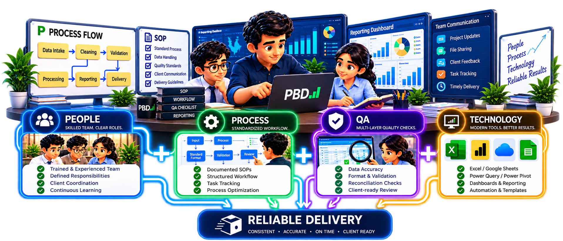 Raw business data transformed into structured output