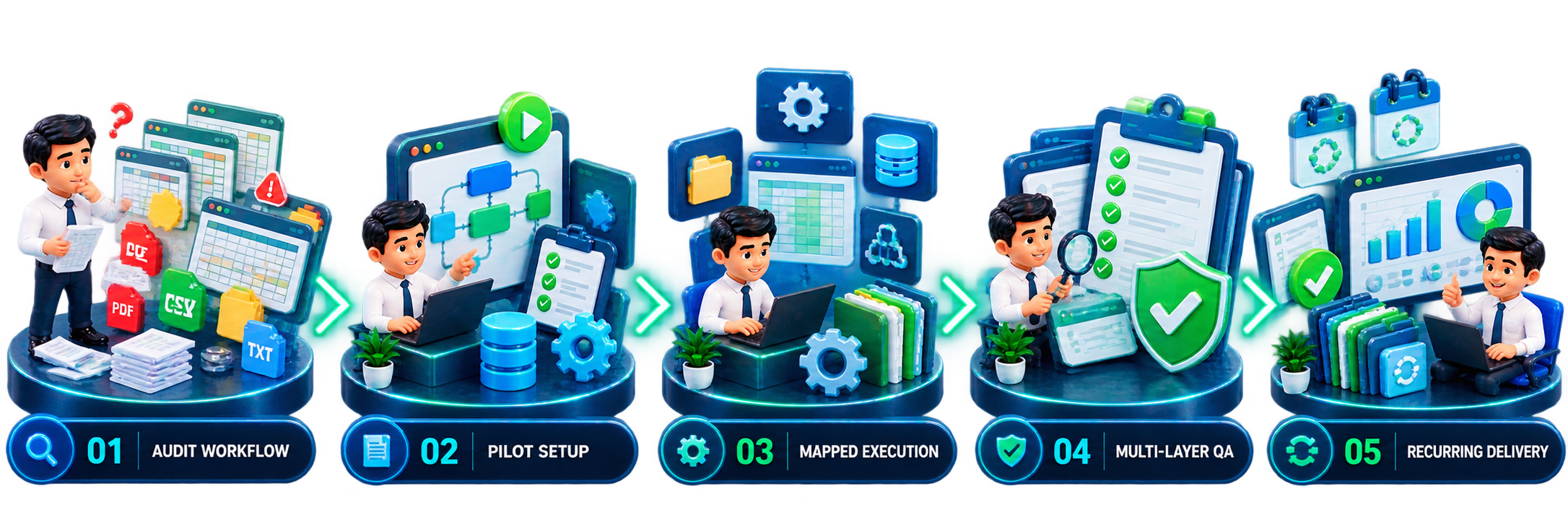 Powered By DATA workflow from raw input to delivery